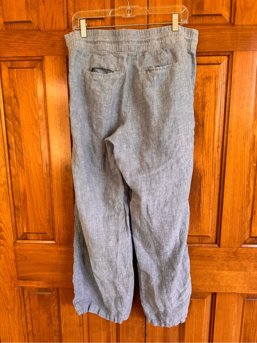 ☀️ ATHLETA Cabo Wide-Leg Drawstring Linen Pants - Light Blue size 12 - Picture 5 of 5